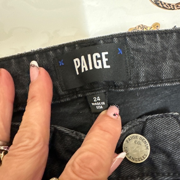 PAIGE Julia Jeans size 24 - black with pearl embellishments - Picture 4 of 5